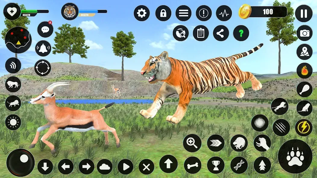 Tiger Simulator Animal Games (Тигровый симулятор  игры с животными) [МОД: Меню, Бесконечные монеты и Открытые уровни] Screenshot 3