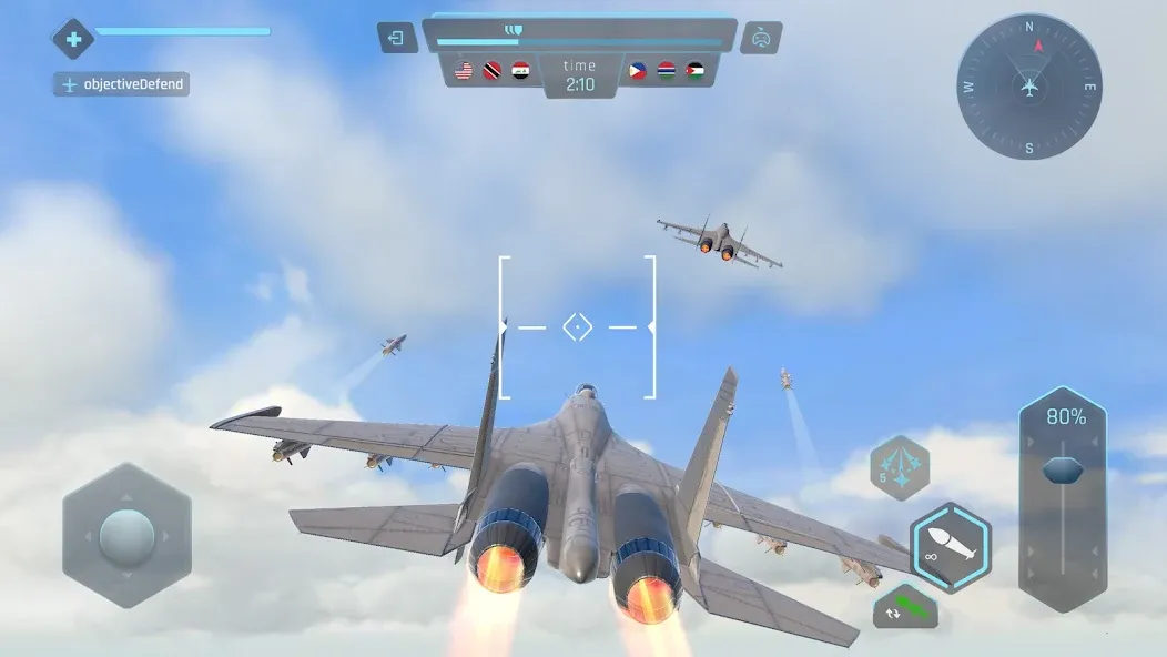 Sky Warriors: Airplane Games (Скай Ворриорс) [МОД: Много монет, Открытые уровни и Мега MOD] Screenshot 3