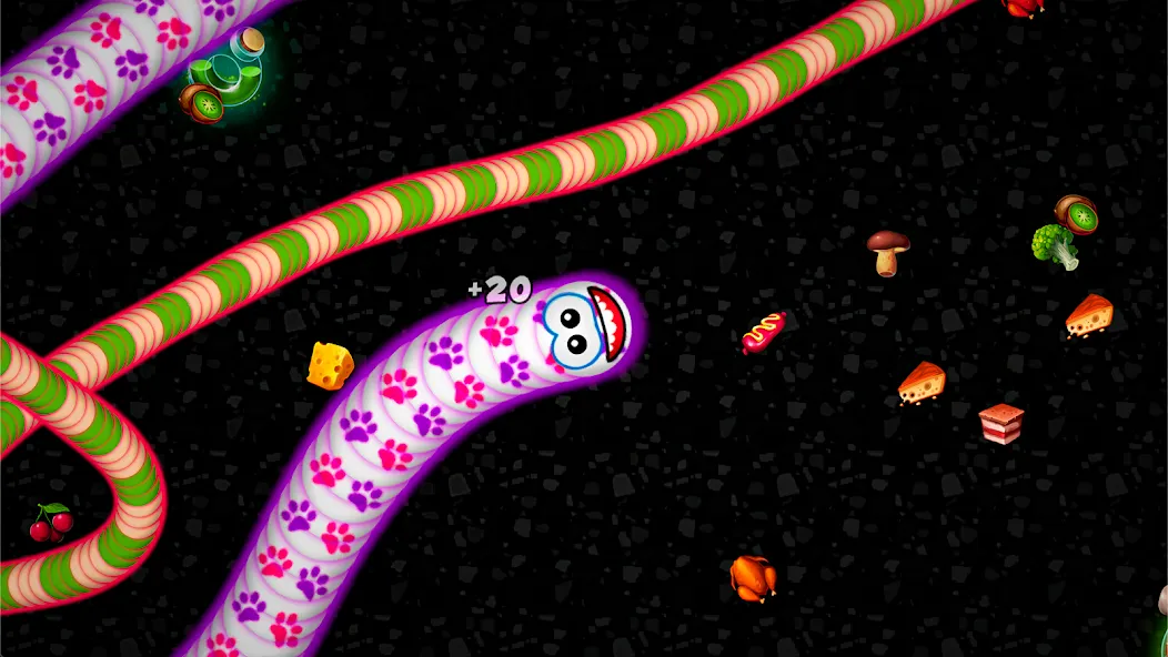 Worms Zone .io - Hungry Snake [МОД: Меню, Бесконечные монеты и Открытые уровни] Screenshot 1