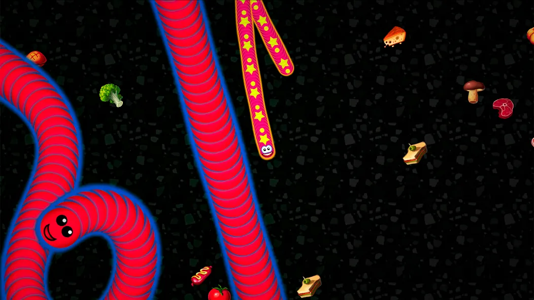 Worms Zone .io - Hungry Snake [МОД: Меню, Бесконечные монеты и Открытые уровни] Screenshot 3