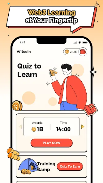 Witcoin: Web3 Play to Learn (Виткоин) [МОД: Много денег, Монет и Все открыто] Screenshot 1