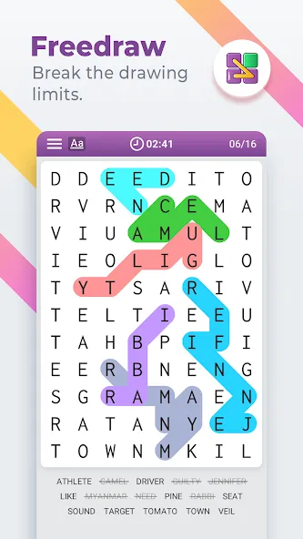 Word Search Colorful [МОД: Много денег, Монет и Все открыто] Screenshot 5