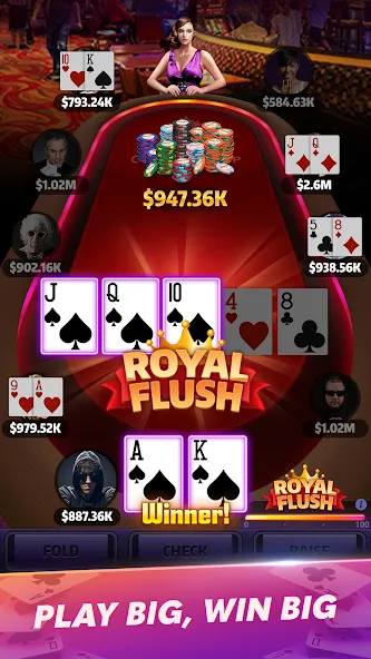 Mega Hit Poker: Texas Holdem (Мега Хит Покер) [МОД: Деньги, Монеты и Меню MOD] Screenshot 2