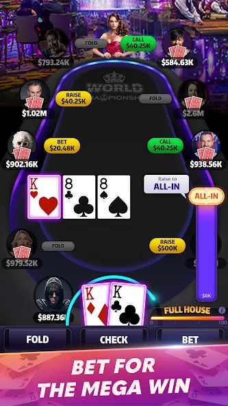 Mega Hit Poker: Texas Holdem (Мега Хит Покер) [МОД: Деньги, Монеты и Меню MOD] Screenshot 3