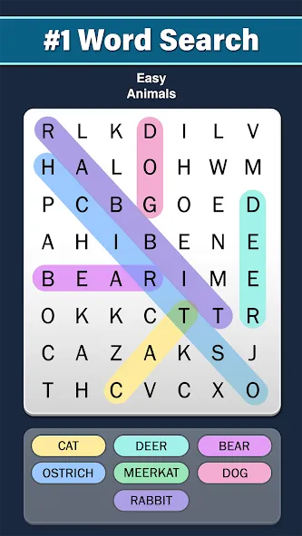 Word Search: Word Find (Ворд Срч) [МОД: Деньги, Монеты и Меню MOD] Screenshot 1