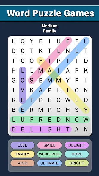 Word Search: Word Find (Ворд Срч) [МОД: Деньги, Монеты и Меню MOD] Screenshot 2