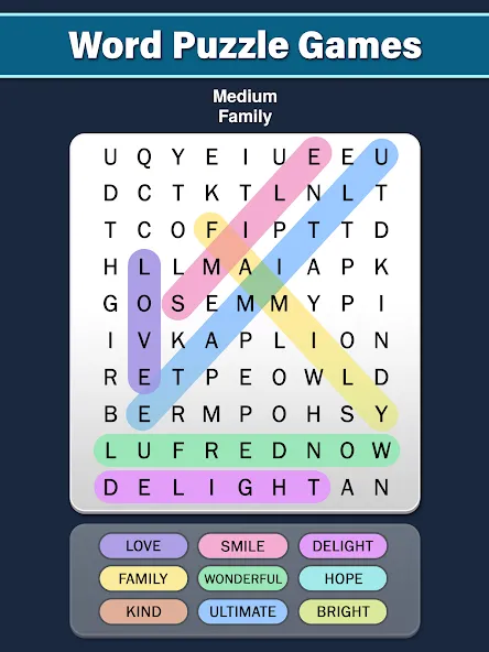 Word Search: Word Find (Ворд Срч) [МОД: Деньги, Монеты и Меню MOD] Screenshot 5