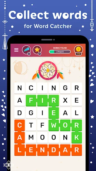 Word Catcher: Word Search [МОД: Меню, Бесконечные монеты и Открытые уровни] Screenshot 4