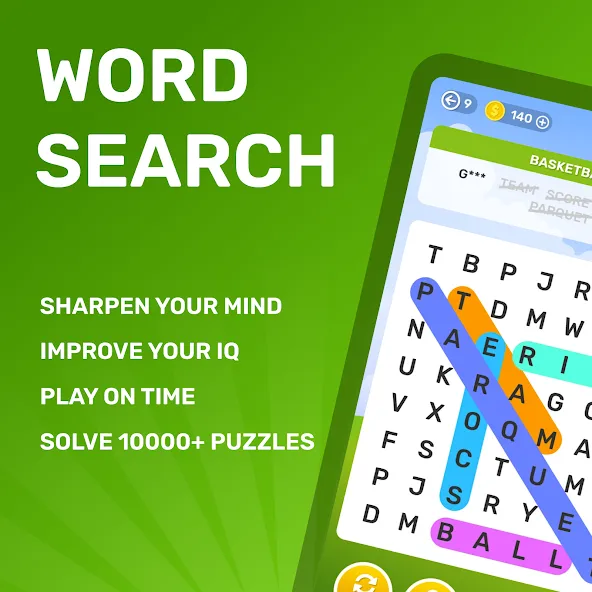 Word Search Puzzle Game [МОД: Деньги, Монеты и Меню MOD] Screenshot 1