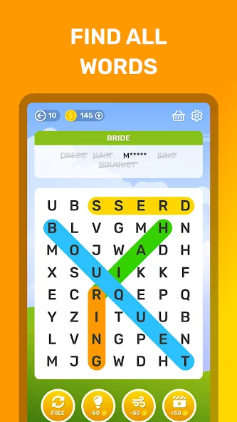 Word Search Puzzle Game [МОД: Деньги, Монеты и Меню MOD] Screenshot 2