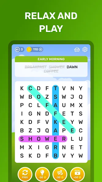 Word Search Puzzle Game [МОД: Деньги, Монеты и Меню MOD] Screenshot 5