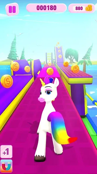 Unicorn Kingdom: Running Games (Юникорн Кингдом) [MOD: Меню/Много денег] - Скриншот 3