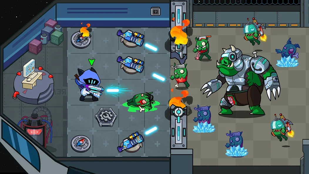 Space Survival: Zombie Attack (Спейс Сурвайвал) [МОД: Много монет, Открытые уровни и Мега MOD] Screenshot 4