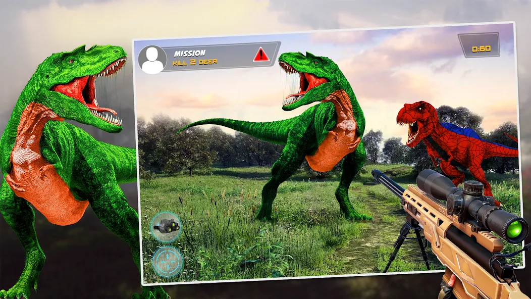 Dino Hunting Sniper Shooter 3D [МОД: Много денег, Монет и Все открыто] Screenshot 2