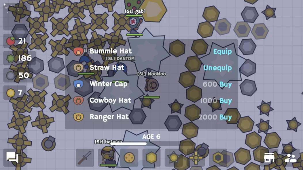 MooMoo.io (Official) [МОД: Много монет, Открытые уровни и Мега MOD] Screenshot 4