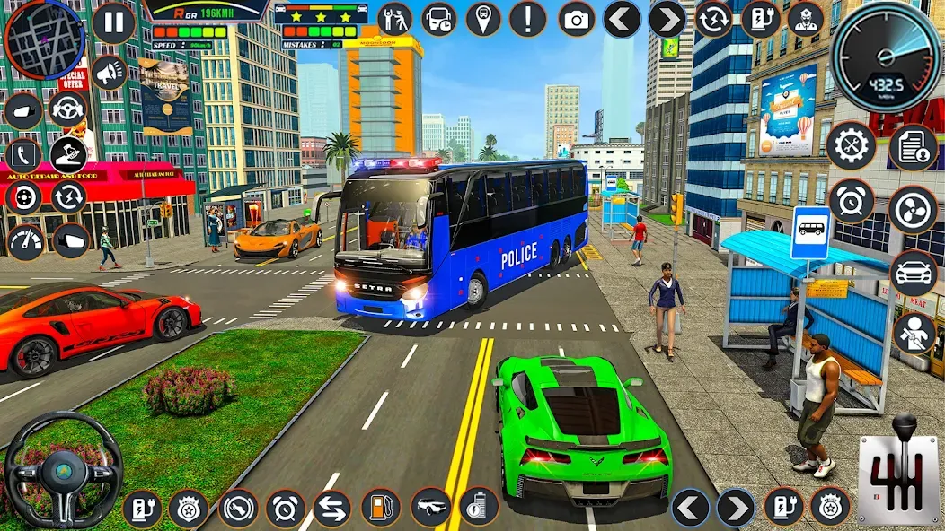 City Bus Simulator Bus Game 3D (Полицейский автобус симулятор) [МОД: Все открыто, Дополнительные деньги и Меню MOD] Screenshot 1