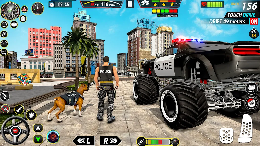 Police Monster Truck Car Games [МОД: Много денег, Монет и Все открыто] Screenshot 1
