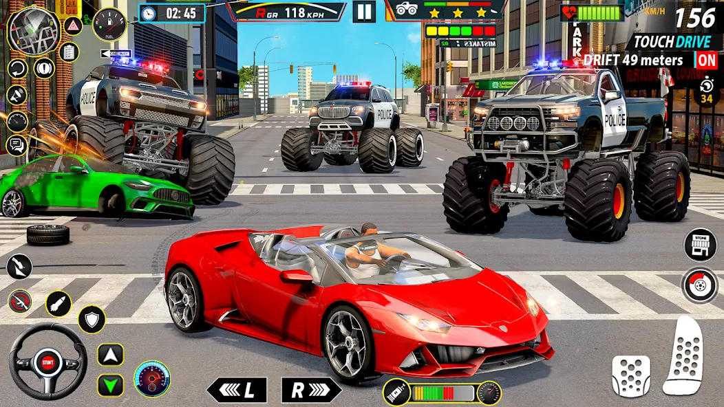 Police Monster Truck Car Games [МОД: Много денег, Монет и Все открыто] Screenshot 3
