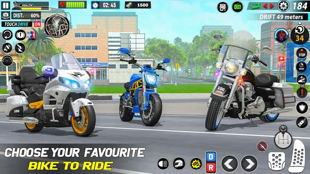 Police Moto Bike Chase Crime (Полицейская мотоциклетная погоня за преступником) [МОД: Деньги, Монеты и Меню MOD] Screenshot 2