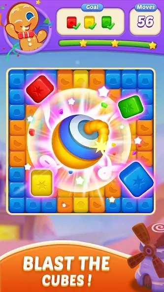 Candy Blast Fever:Cubes Crush (Кенди Бласт Фивер) [МОД: Бесконечные деньги, Монеты и Мега MOD] Screenshot 3