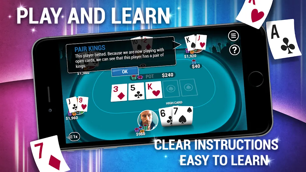 Learn How To Play Texas Poker [МОД: Бесконечные деньги, Монеты и Мега MOD] Screenshot 3