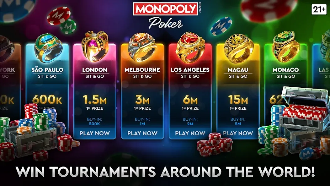 MONOPOLY Poker - Texas Holdem (МОНОПОЛИЯ Покер) [МОД: Много денег, Монет и Все открыто] Screenshot 2