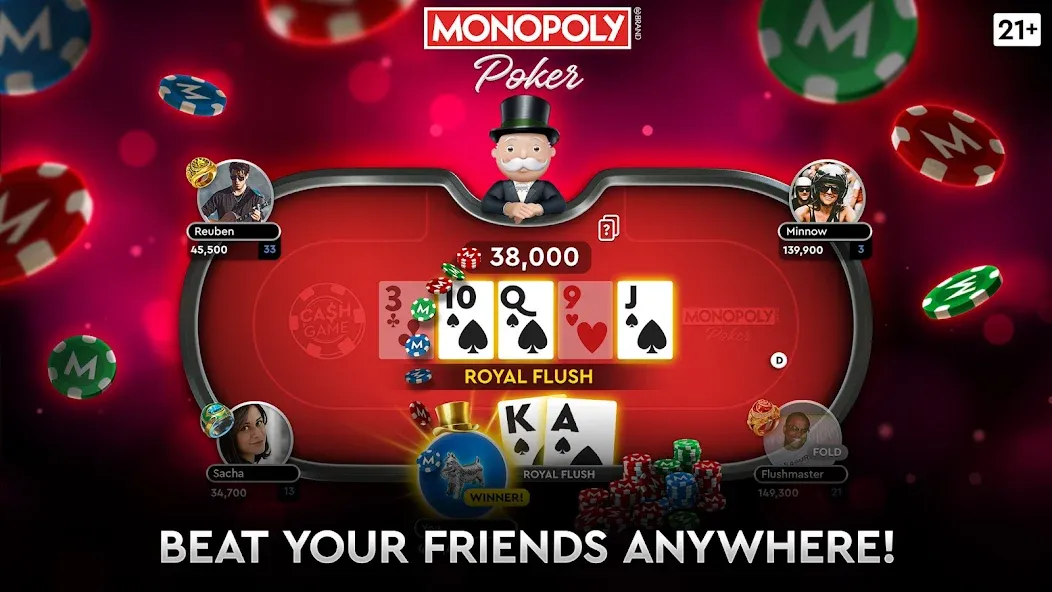MONOPOLY Poker - Texas Holdem (МОНОПОЛИЯ Покер) [МОД: Много денег, Монет и Все открыто] Screenshot 3