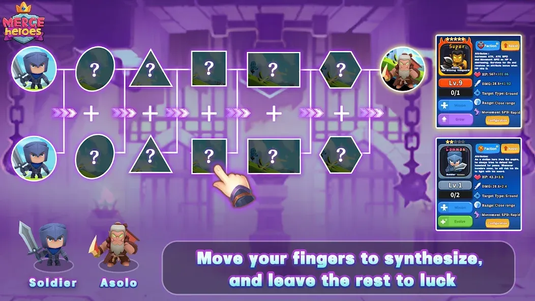 Merge Heroes: Tower Defense (Мердж Хероес) [МОД: Много монет, Открытые уровни и Мега MOD] Screenshot 2