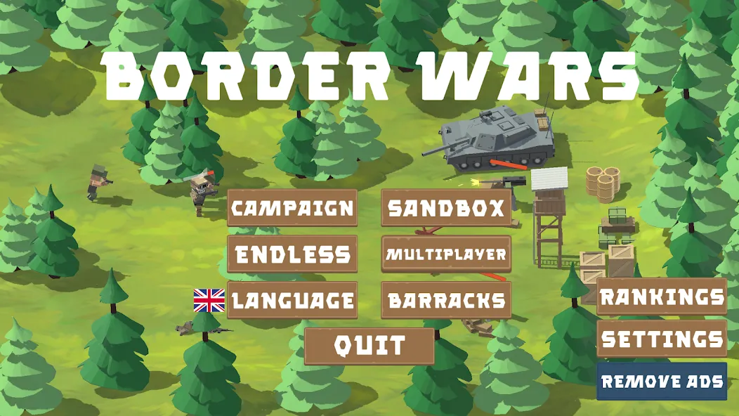 Border Wars: Army Simulator [МОД: Много монет, Открытые уровни и Мега MOD] Screenshot 1