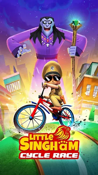 Little Singham Cycle Race (Литл Сингам Велосипедная Гонка) [МОД: Деньги, Монеты и Меню MOD] Screenshot 1