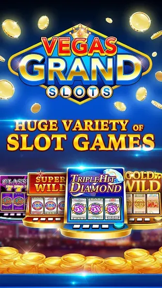 Vegas Grand Slots:Casino Games (Вегас Гранд Слоты) [МОД: Бесконечные деньги, Монеты и Мега MOD] Screenshot 1