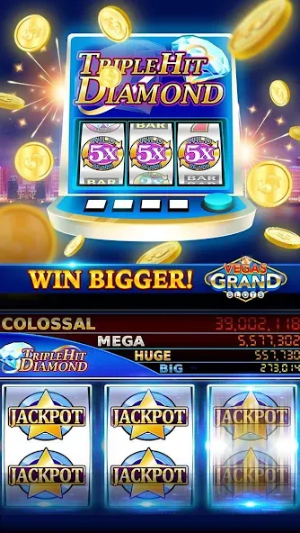 Vegas Grand Slots:Casino Games (Вегас Гранд Слоты) [МОД: Бесконечные деньги, Монеты и Мега MOD] Screenshot 5