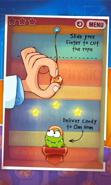Cut the Rope: Experiments (Кат зе Роуп) [МОД: Меню, Бесконечные монеты и Открытые уровни] Screenshot 5