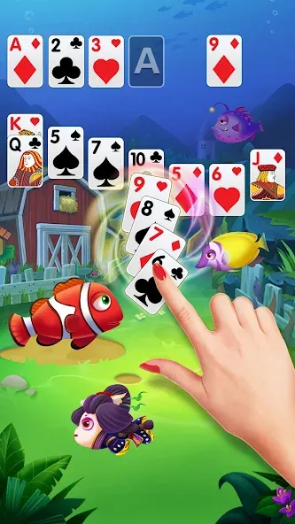 Solitaire Fish Klondike Card (Солитер Карточная игра Клондайк Фиш) [МОД: Деньги, Монеты и Меню MOD] Screenshot 3