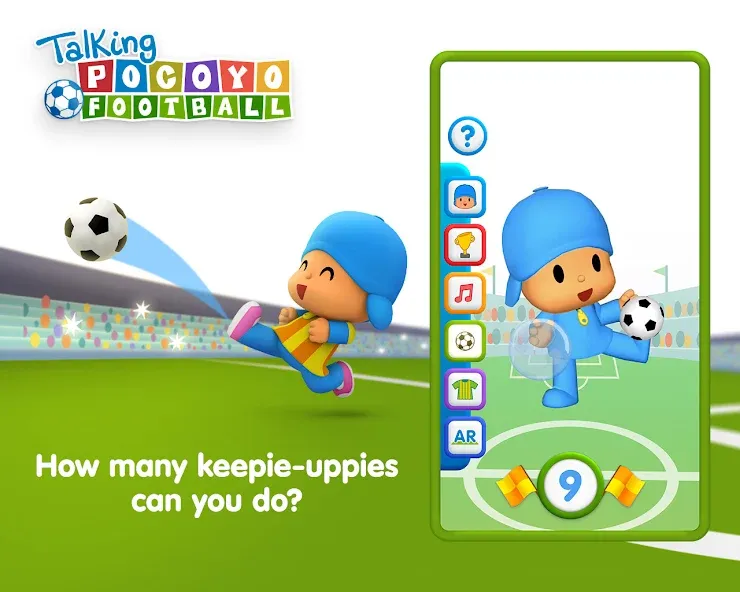 Talking Pocoyo Football [МОД: Много денег, Монет и Все открыто] Screenshot 1