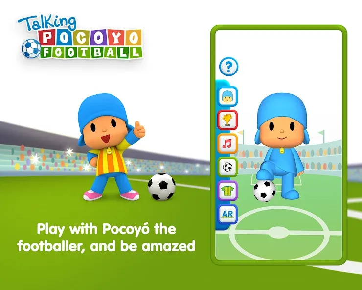 Talking Pocoyo Football [МОД: Много денег, Монет и Все открыто] Screenshot 2