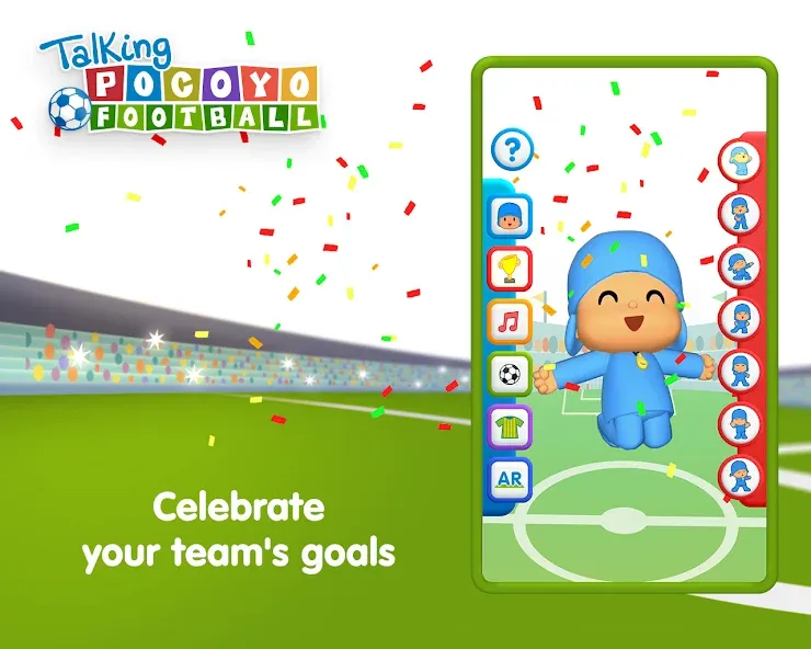 Talking Pocoyo Football [МОД: Много денег, Монет и Все открыто] Screenshot 3