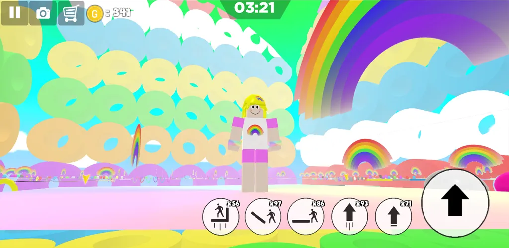 Rainbow Parkour sweet Girl (Рейнбоу Паркур милая девушка) [МОД: Меню, Бесконечные монеты и Открытые уровни] Screenshot 5