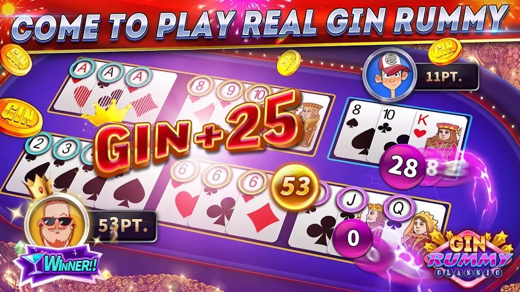 Gin Rummy Online & Offline [МОД: Меню, Бесконечные монеты и Открытые уровни] Screenshot 5
