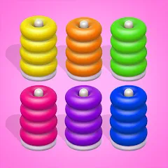 Скачать Color Sort 3D — Hoop Stack [МОД: Все открыто, Дополнительные деньги и Меню MOD] | Взлом Color Sort 3D — Hoop Stack на Андроид