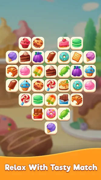 Tasty Match -  Zen Connect [МОД: Меню, Бесконечные монеты и Открытые уровни] Screenshot 1