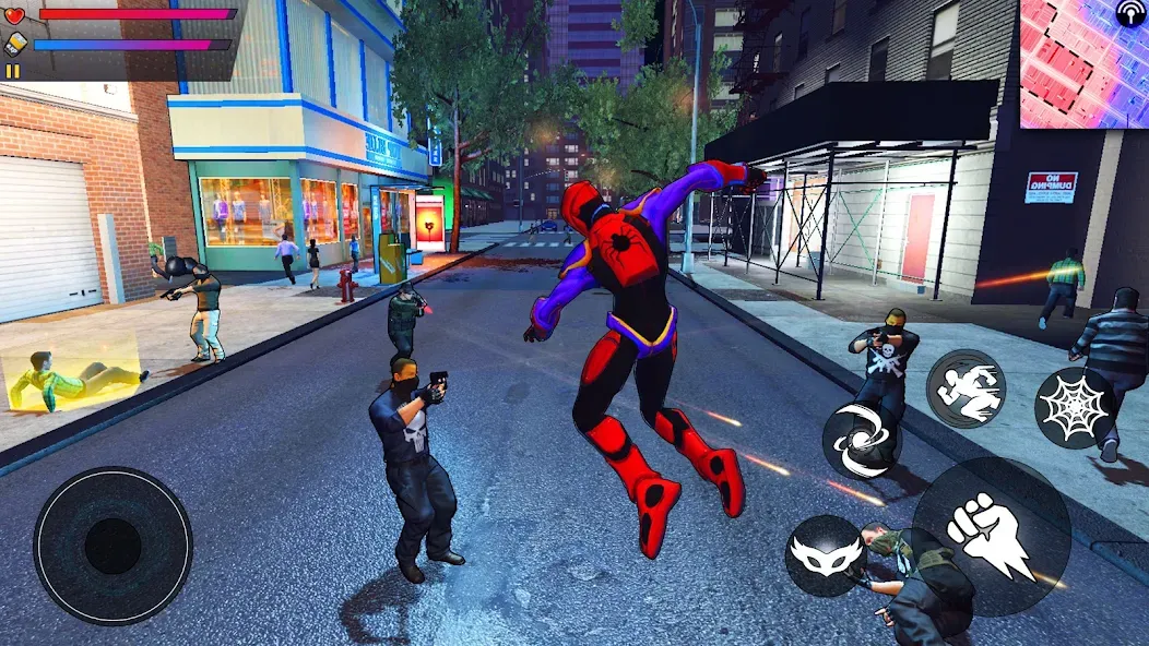 Spider Hero:Super City Hero (пайдер Хиро) [МОД: Меню, Бесконечные монеты и Открытые уровни] Screenshot 3