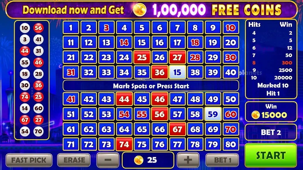 Keno Prime - Super 3X Payout (Кено Приме) [МОД: Деньги, Монеты и Меню MOD] Screenshot 1