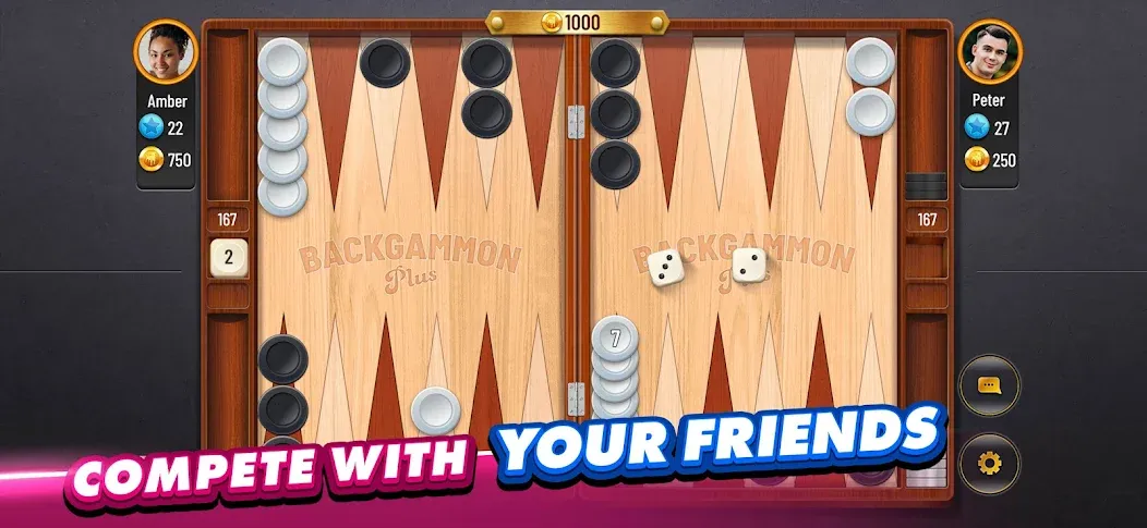 Backgammon Plus - Board Game (Бэкгаммон Плюс) [МОД: Много монет, Открытые уровни и Мега MOD] Screenshot 2