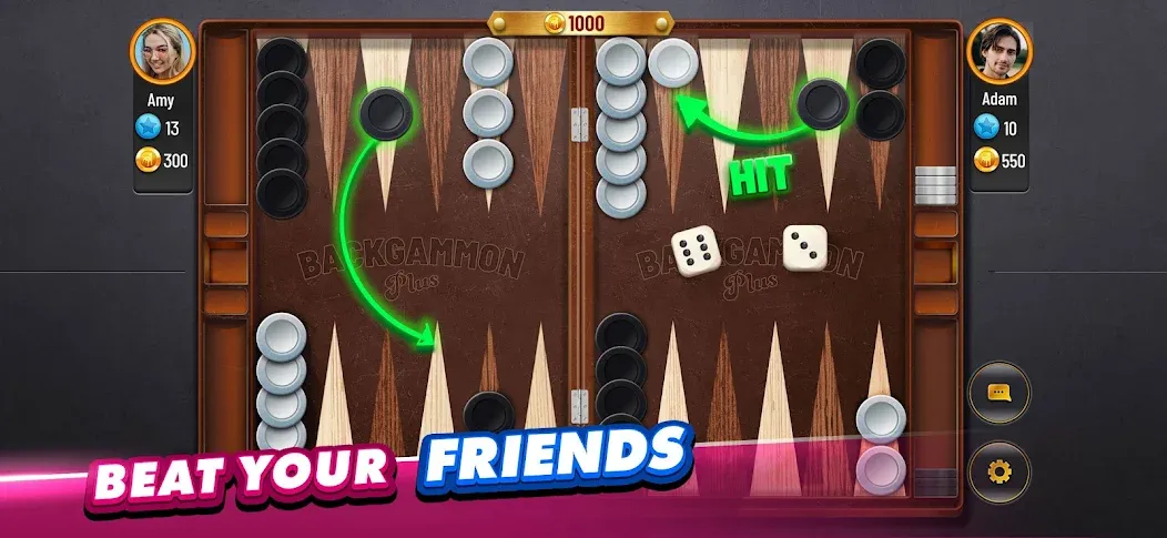 Backgammon Plus - Board Game (Бэкгаммон Плюс) [МОД: Много монет, Открытые уровни и Мега MOD] Screenshot 3