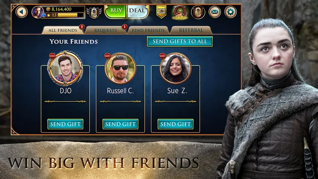 Game of Thrones Slots Casino (Гейм оф Тронс Слотс Казино) [МОД: Много денег, Монет и Все открыто] Screenshot 3
