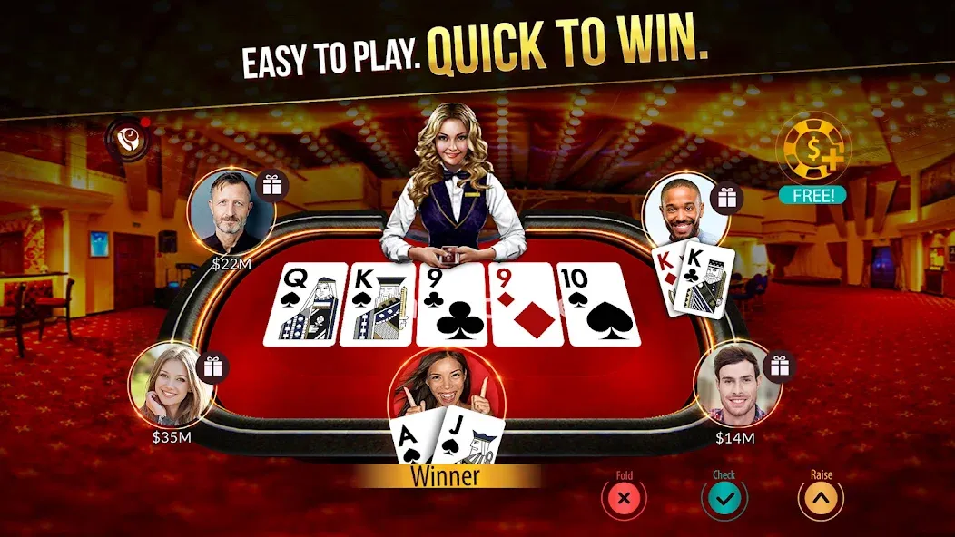 Zynga Poker ™ – Texas Holdem (Зинга Покер) [МОД: Меню, Бесконечные монеты и Открытые уровни] Screenshot 1
