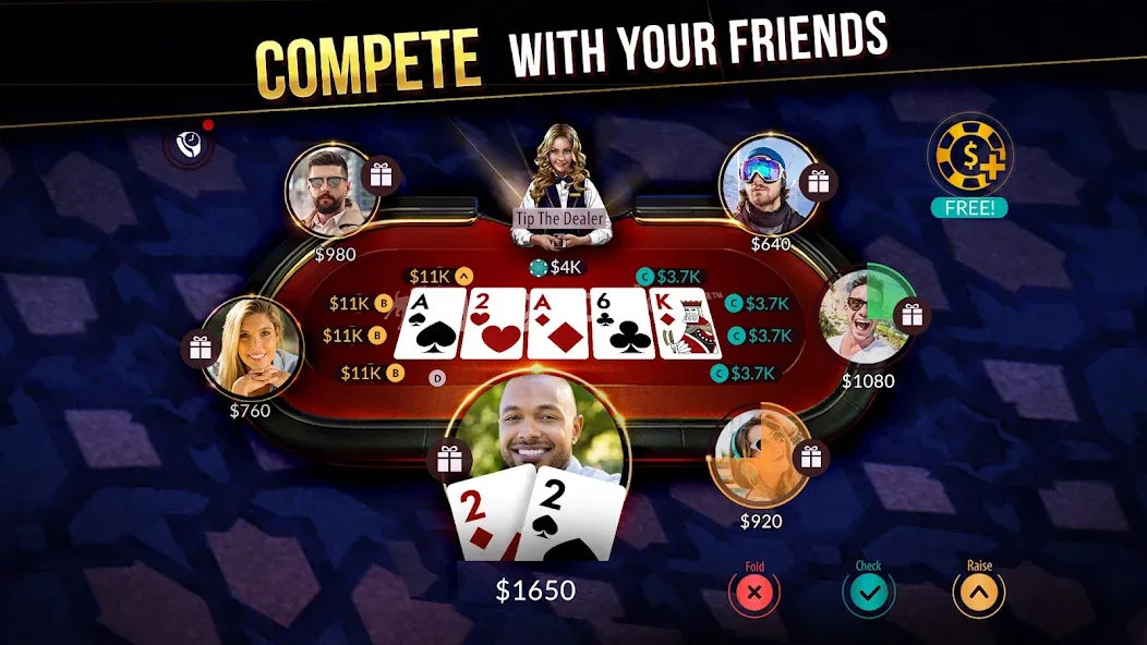 Zynga Poker ™ – Texas Holdem (Зинга Покер) [МОД: Меню, Бесконечные монеты и Открытые уровни] Screenshot 3