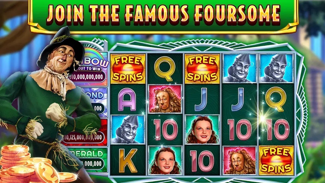 Wizard of Oz Slots Games (Волшебник из страны Оз игровой автомат) [МОД: Меню, Бесконечные монеты и Открытые уровни] Screenshot 2