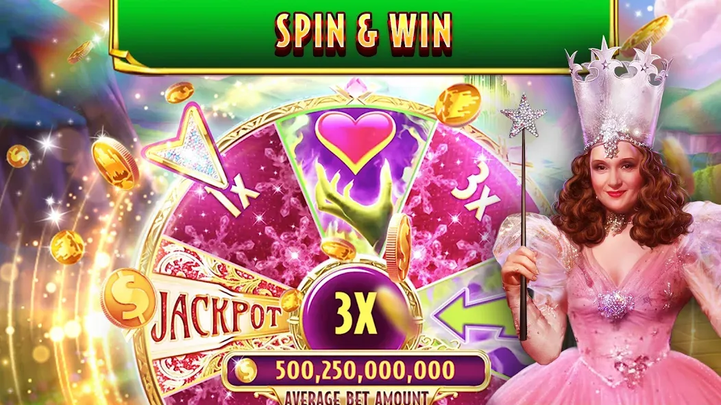 Wizard of Oz Slots Games (Волшебник из страны Оз игровой автомат) [МОД: Меню, Бесконечные монеты и Открытые уровни] Screenshot 4